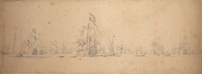Um conselho de guerra na frota holandesa de Willem van de the Elder Velde