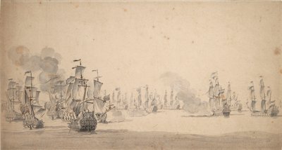 A ação de Beach e van Ghent de Willem van de the Elder Velde