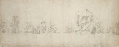 Frota holandesa após o conselho de guerra, 8-18 de agosto de 1665 de Willem van de the Elder Velde