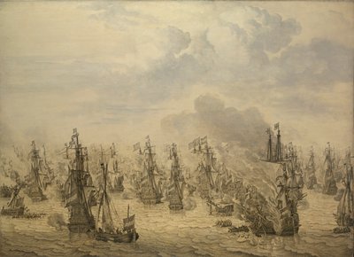 A Batalha de Scheveningen de Willem van de the Elder Velde