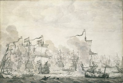 A Batalha de The Sound, 29 de outubro - 8 de novembro de 1658, c.1660 (pintura a óleo) de Willem van de the Elder Velde