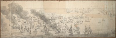 A Batalha de Texel (Kijkduin) de Willem van de the Elder Velde