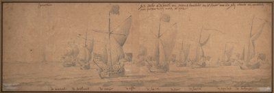 Iates que chegam à costa da Holanda em 9 de dezembro de 1677 de Willem van de the Elder Velde