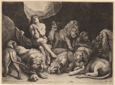 Daniel na cova dos leões de Willem van der Leeuw after Sir Peter Paul Rubens