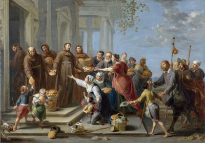 Santo Antônio de Pádua distribuindo pão - Pintura de Willem van Herp l