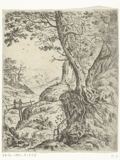 paisagem com ponte de madeira de Willem von Bemmel