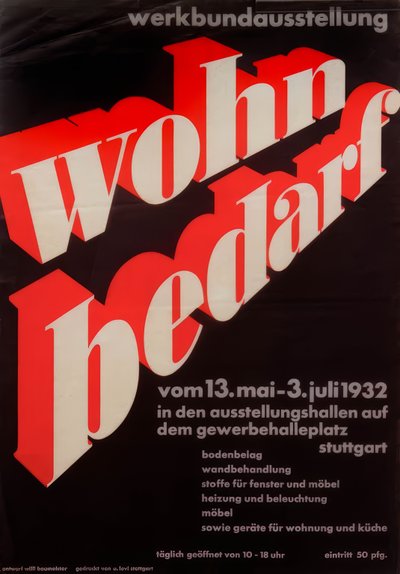 Exposição do Werkbund sobre necessidades domésticas  de Willi Baumeister