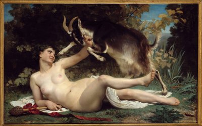 Uma Bacchante Ela é representada com um bode. Pintura de William Adolphe Bouguereau (1825-1905) 1862 Sol. 1,15 X 1,85 m Bordeaux, Musee des Beaux Arts de William Adolphe Bouguereau