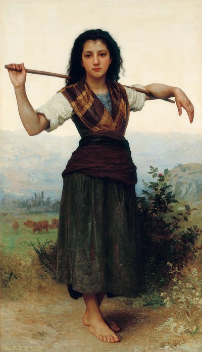 A pequena pastora de William-Adolphe Bouguereau