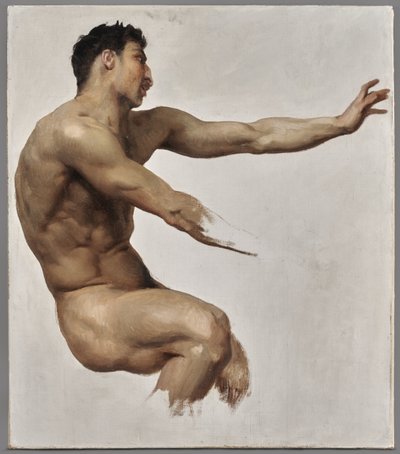 Estudo de Sátiro para Ninfas e Sátiro, c.1873 (óleo sobre tela) de William Adolphe Bouguereau