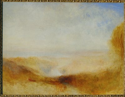 Paisagem com um rio e uma baía ao longe ... de William (1789 1862) Turner