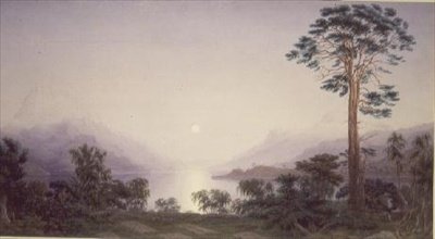O Terreno de Enterro dos Highlanders (aguarela) de Joseph Mallord William Turner