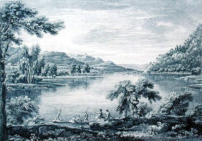 Vista de Hawswater, um lago perto de Banton em Westmoreland, gravado e gravado por Chatelin e Muller (gravação) de William (after) Bellers