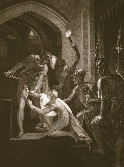 Morte de Arthur, gravada por J. Fittler, ilustração de 