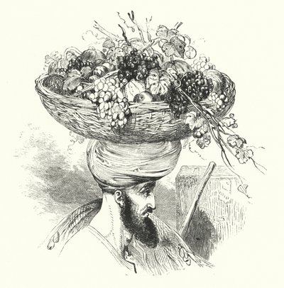 Abd-Allah da Terra carregando um cesto de frutas (gravura) de William (after) Harvey