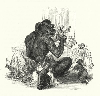 O Gigante e seus prisioneiros (gravura) de William (after) Harvey