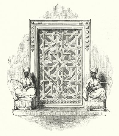 Os dois eunucos na Porta do Ala-ed-Deen (gravura) de William (after) Harvey