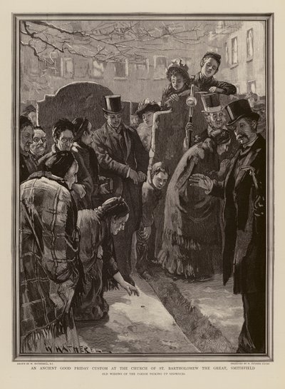 Sexta-feira Santa na igreja de São Bartolomeu o Grande, Smithfield (gravura) de William (after) Hatherell