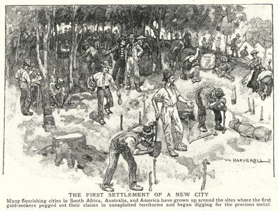 O primeiro assentamento de uma nova cidade (litho) de William (after) Hatherell