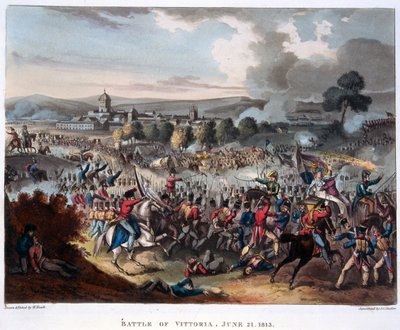 Arthur Wellesley (1769-1852) Lord Wellington Entering Salamanca, gravado por J.C. Stadler, publicado em 1818 (aquatint) de William (after) Heath