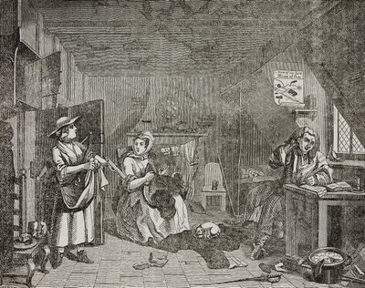Poeta aflito, após pintura de William Hogarth de William (after) Hogarth