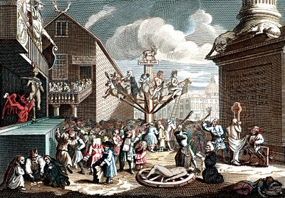Impressão Emblemática do Esquema do Mar do Sul de William (after) Hogarth