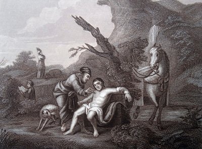 O bom samaritano de William (after) Hogarth