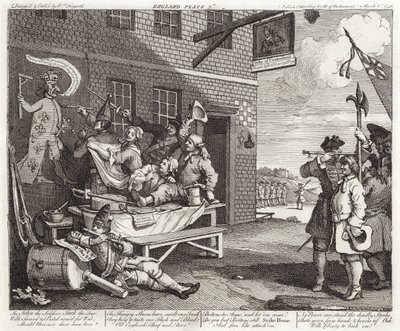 A Invasão - Inglaterra - Placa 2 de William (after) Hogarth