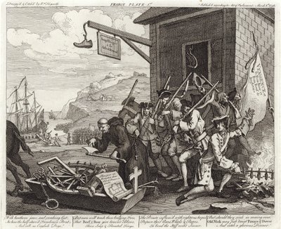 A Invasão - França - Placa 1 de William (after) Hogarth