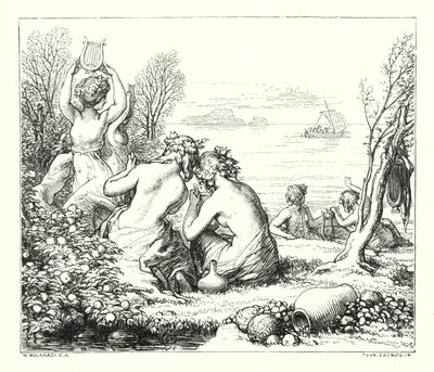 As Fadas do Mar (gravura) de William (after) Mulready