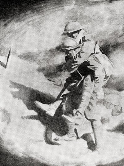 Poilu e Tommy segundo a pintura de Sir William Orpen. de William (after) Orpen