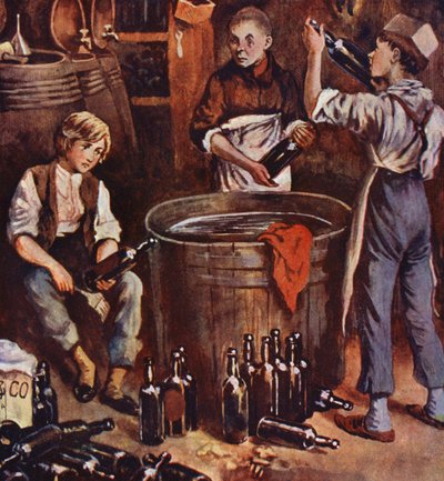 A infância de David Copperfield (litografia a cores) de William (after) Rainey