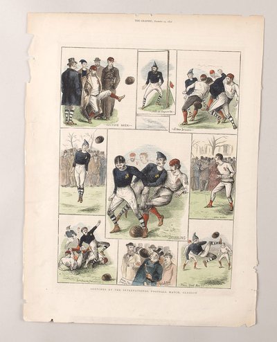 Esboços no Jogo Internacional de Futebol, Glasgow de William (after) Ralston