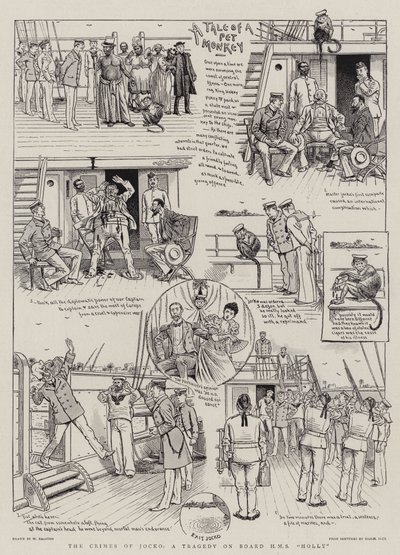 The Crimes of Jocko, a Tragedy on Board HMS "Holly" (gravura) de William (after) Ralston