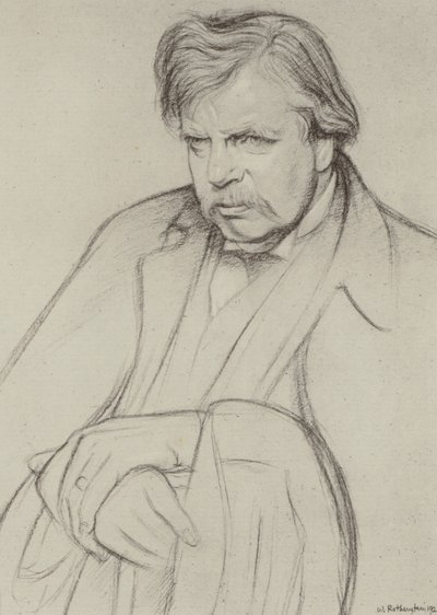 G K Chesterton (litho) de William (after) Rothenstein