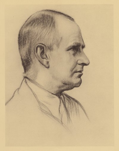 Retrato do Professor A S Eddington (litografia) de William (after) Rothenstein