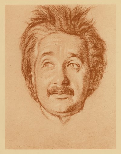 Retrato do Professor Albert Einstein (litografia) de William (after) Rothenstein