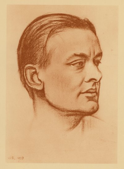 Retrato de T. S. Eliot (litografia) de William (after) Rothenstein