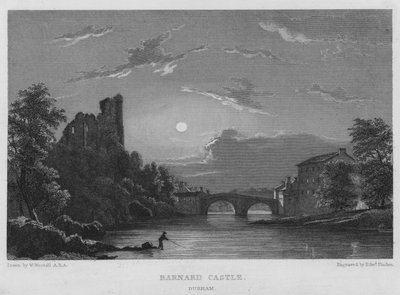 Barnard Castle, Durham (gravura) de William (after) Westall