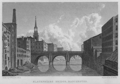 Ponte Blackfriars, Manchester (gravura) de William (after) Westall