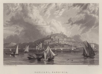 Cagliari, Sardenha (cor litho) de William (after) Westall