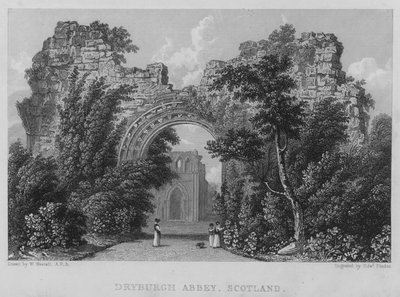 Dryburgh Abbey, Escócia (gravura) de William (after) Westall