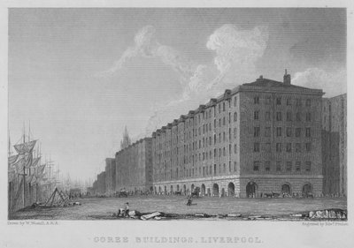Edifícios Goree, Liverpool (gravura) de William (after) Westall