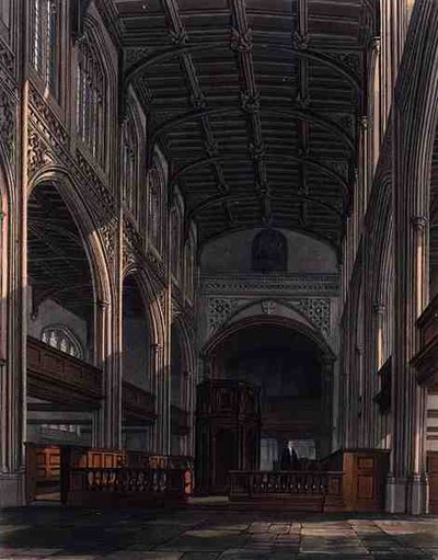 Interior da Igreja de Santa Maria, Cambridge, de 