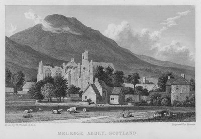 Abadia de Melrose, Escócia (gravura) de William (after) Westall