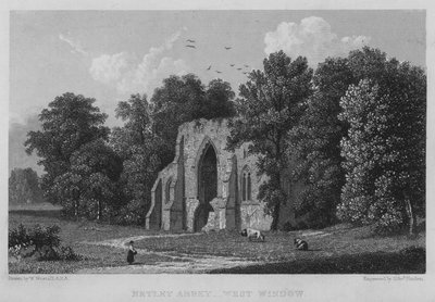 Netley Abbey, Janela Oeste (gravura) de William (after) Westall