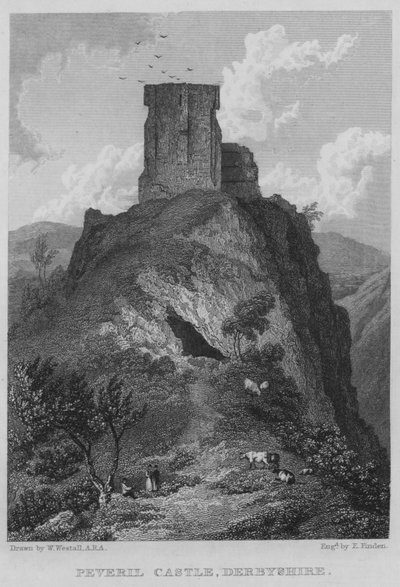 Peveril Castle, Derbyshire (gravura) de William (after) Westall