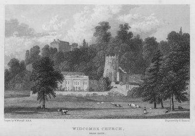 Igreja Widcombe, perto de Bath (gravura) de William (after) Westall