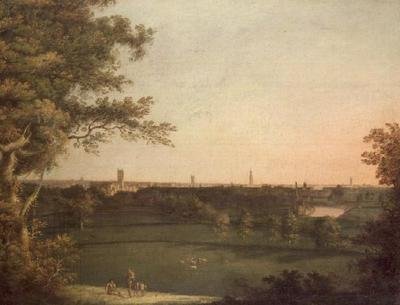 Uma Vista de Manchester com números em primeiro plano de William (attr. to) Bellers