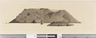 Página 3b Vista da ilha não identificada. Em tinta no lado esquerdo "N por E" e no lado direito "E por N". de William (attr. to) Hodges